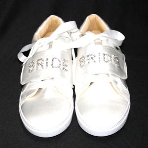 NWT Betsey Johnson White Satin Bride Sneakers